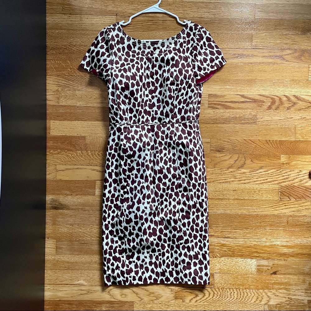 J crew cotton sheath dress in giraffe print